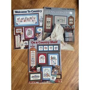 Set of 3 country needlepoint pattern books